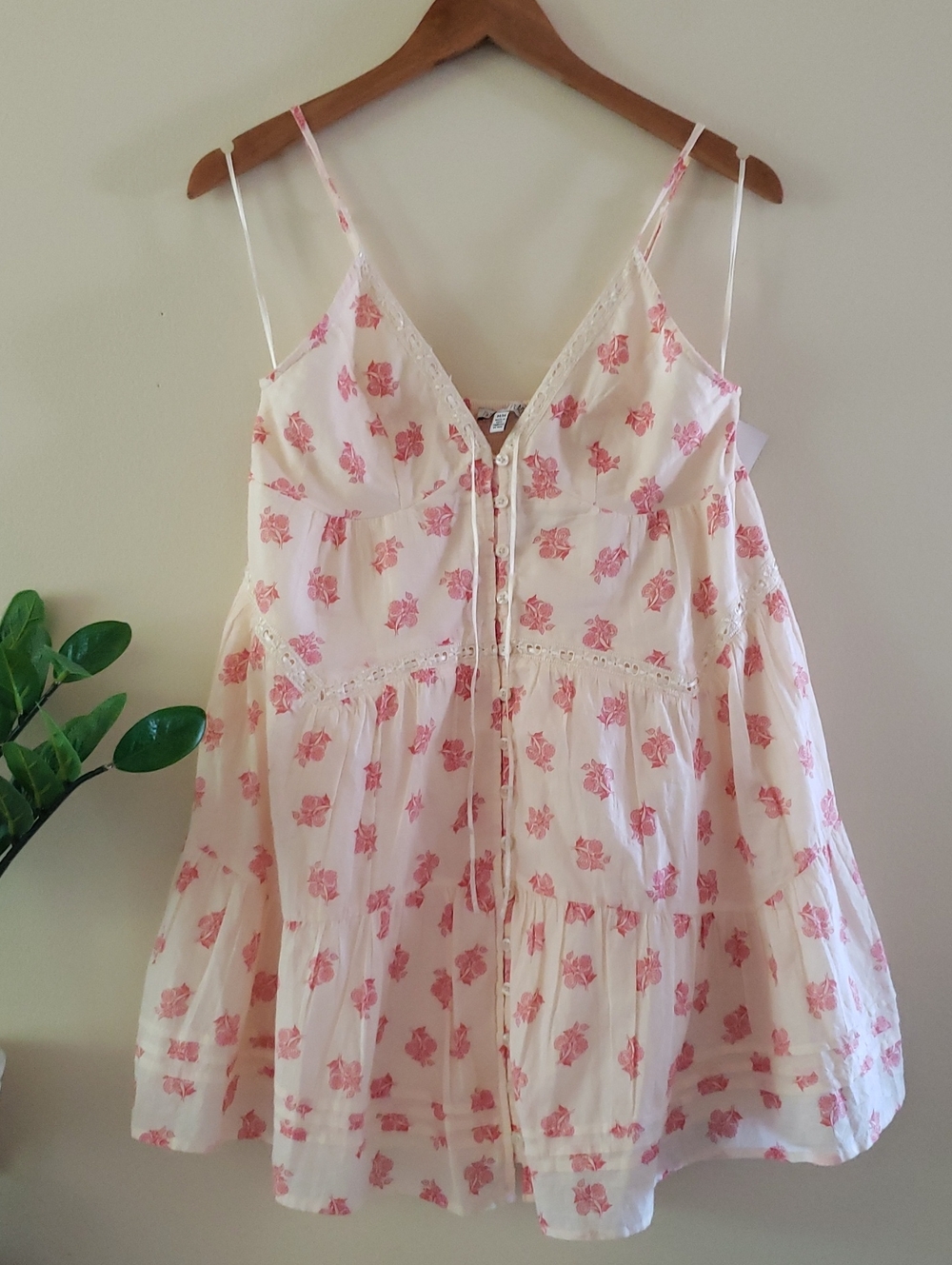 Patrons Of Peace NWT Bohemian Cotton Mini Tiered Dress - M - Picture 1 of 15